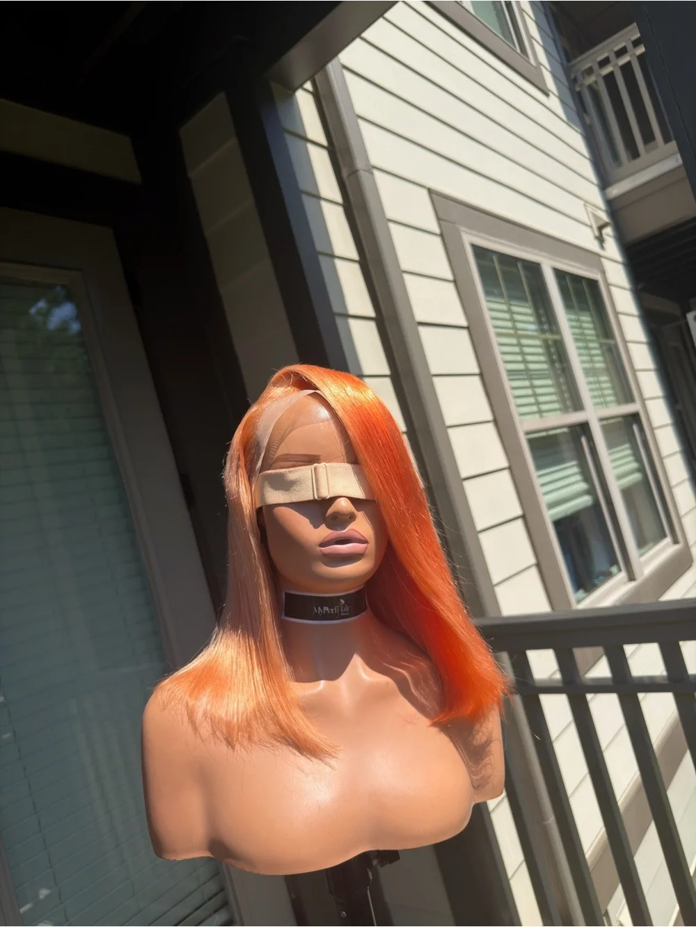 Orange Straight 14in 13x4 Lace Front Wig - Vibrant Orange Women's Human Hair